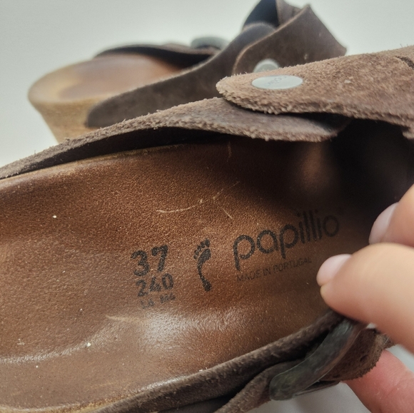 Birkenstock Papillio Fanny Suede Wedge Heel Closed Toed Shoes Size 37 - Picture 5 of 8
